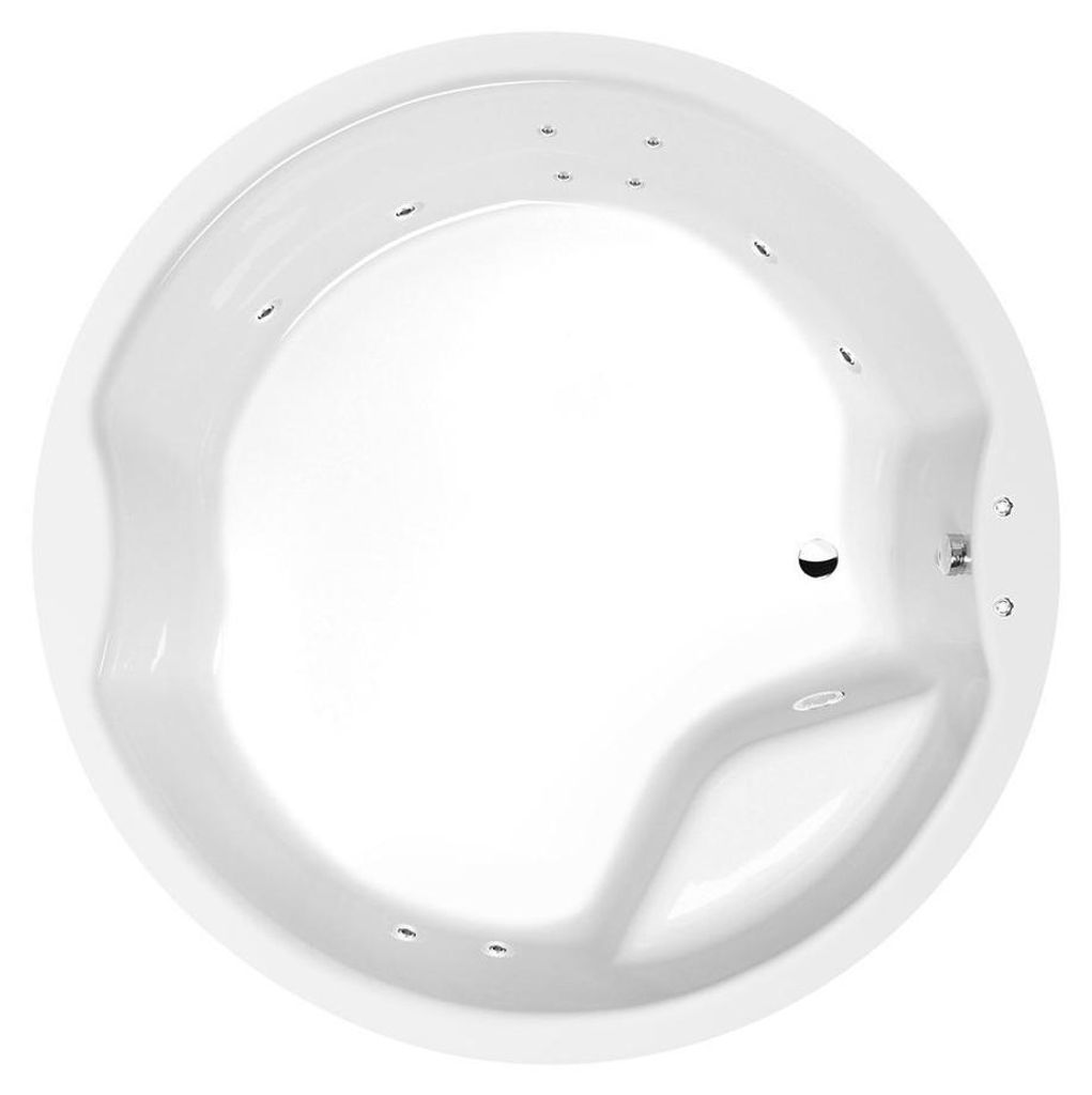 Polysan ROYAL ROUND Whirlpool-Badewanne, 172x172x49cm, Active Hydro, Chrom