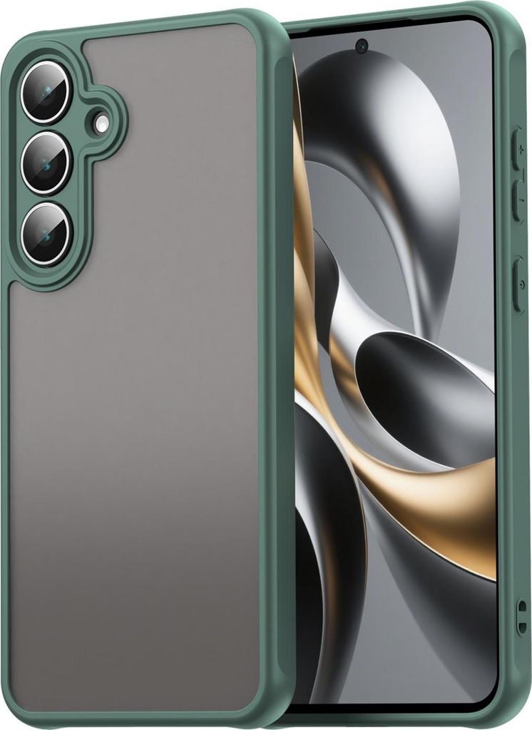 Matte Hülle für Samsung Galaxy S25 FE Stoßfest Matt Back Cover in Grün