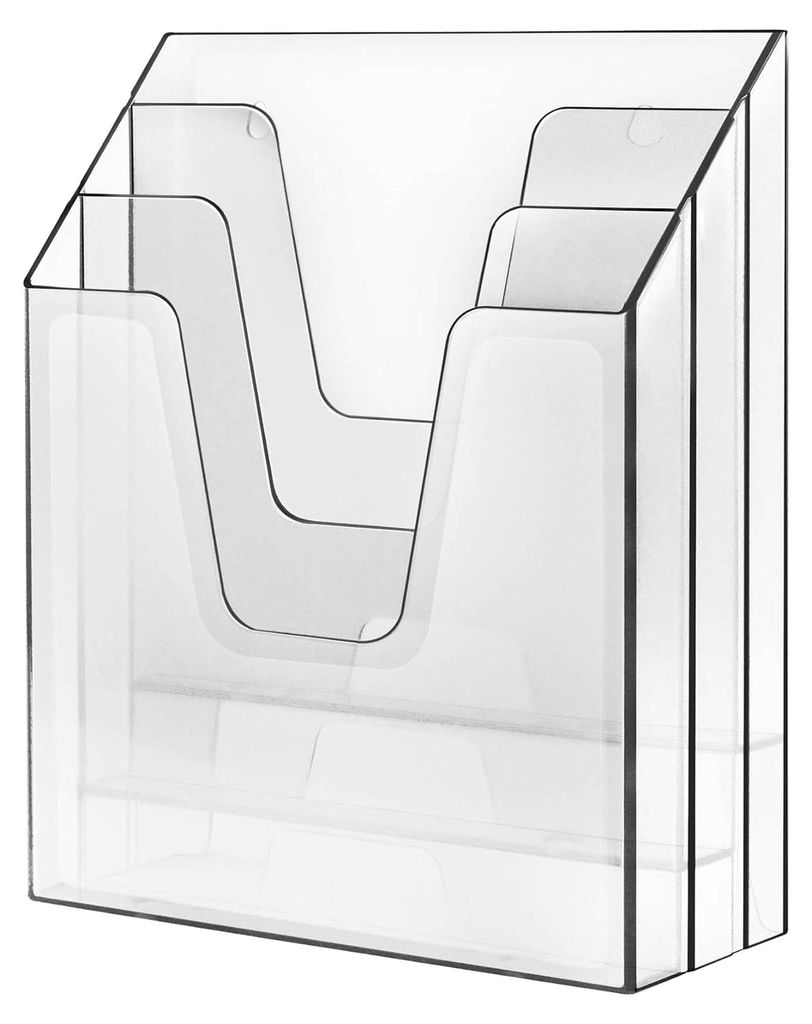 Vertikaler Dreifach-Ablageordner Organizer, Aktenablage (Kunststoff, Transparent)