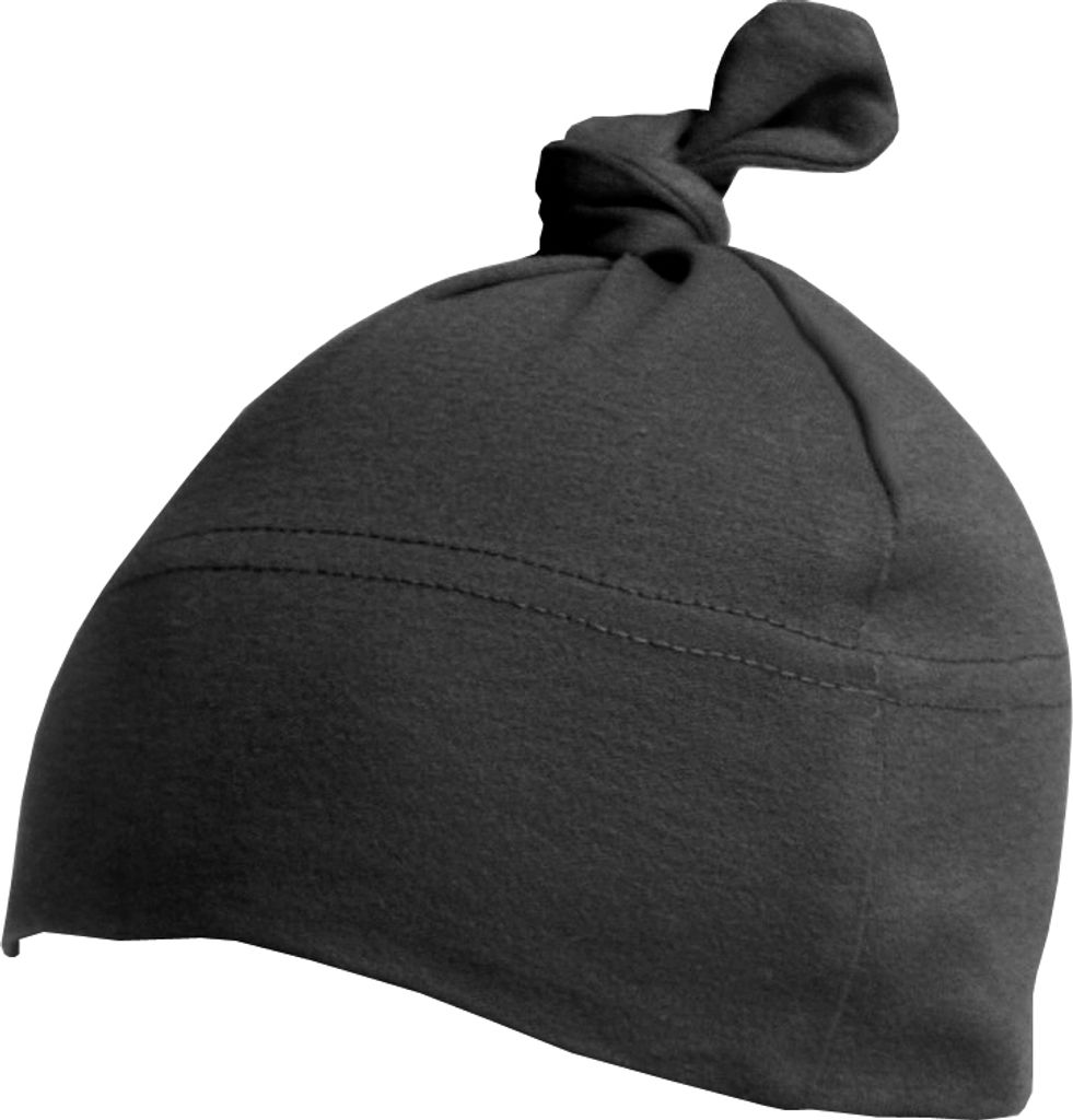 Babybugz Baby Mütze mit Knoten / Bommel BC2520 (Einheitsgröße) (Schwarz)