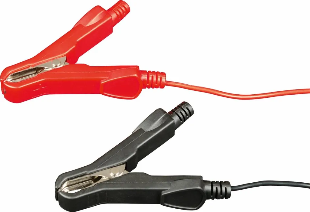 Câble avec pinces à bornes isolées 0,5m haute conductivité rouge/noir