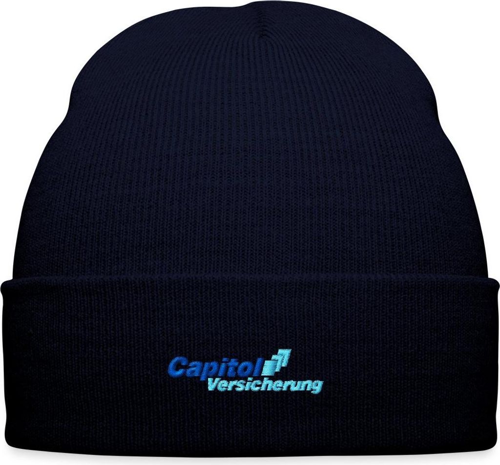 Spreadshirt Stromberg Gesticktes Logo Der Capitol Versicherung Bestickte Wintermütze, One size, Navy