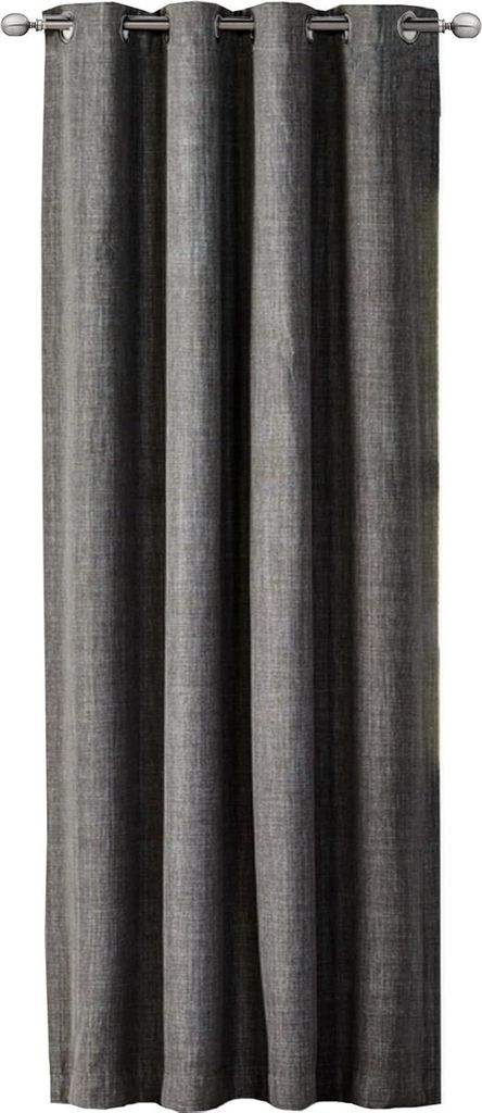 Verdunkelnder Fenstervorhang in Leinenoptik mit Ösen 245 x 140 Grau