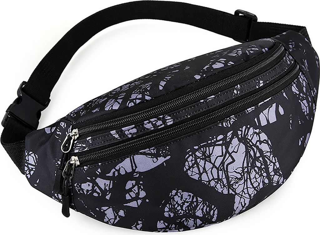 Hüfttasche mit mehreren Taschen, Blattdruck, Nylon, wasserdicht, lässig, Geschenk, tragbar, Damen-Gürteltasche, Umhängetasche, Brusttasche, fü...