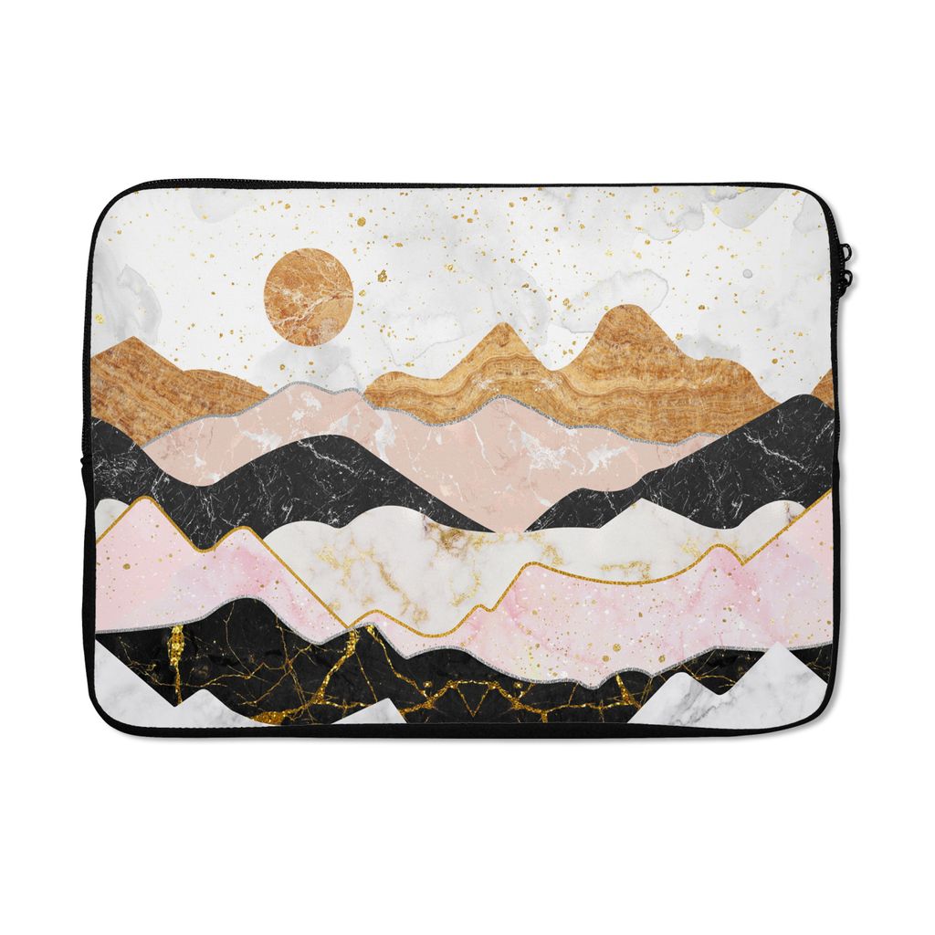 MuchoWow Laptop Hülle 13 Zoll Marmor - Gold - Pastell Laptoptasche - Laptophülle - Sleeve - Rundumschutz