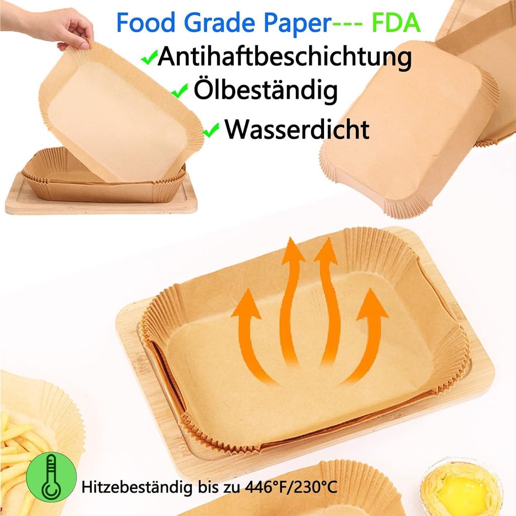 Backpapier für Heißluftfritteuse, 100 Stück – Airfryer Produktbild 3