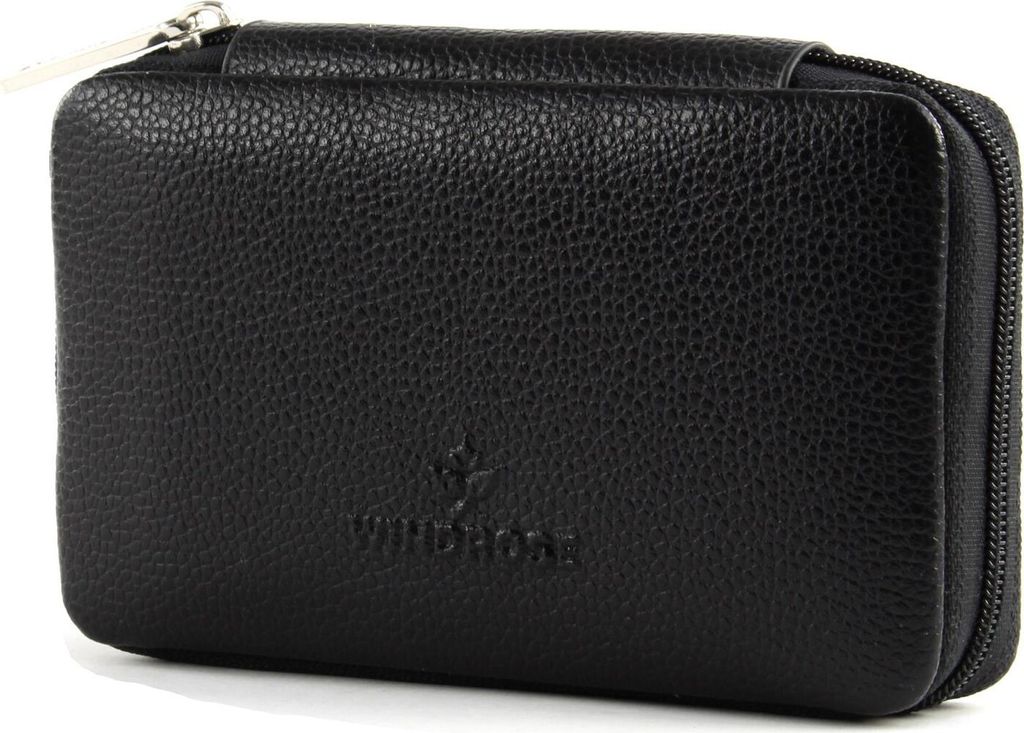 Windrose Beluga Schmuckkasten Leder 13 cm