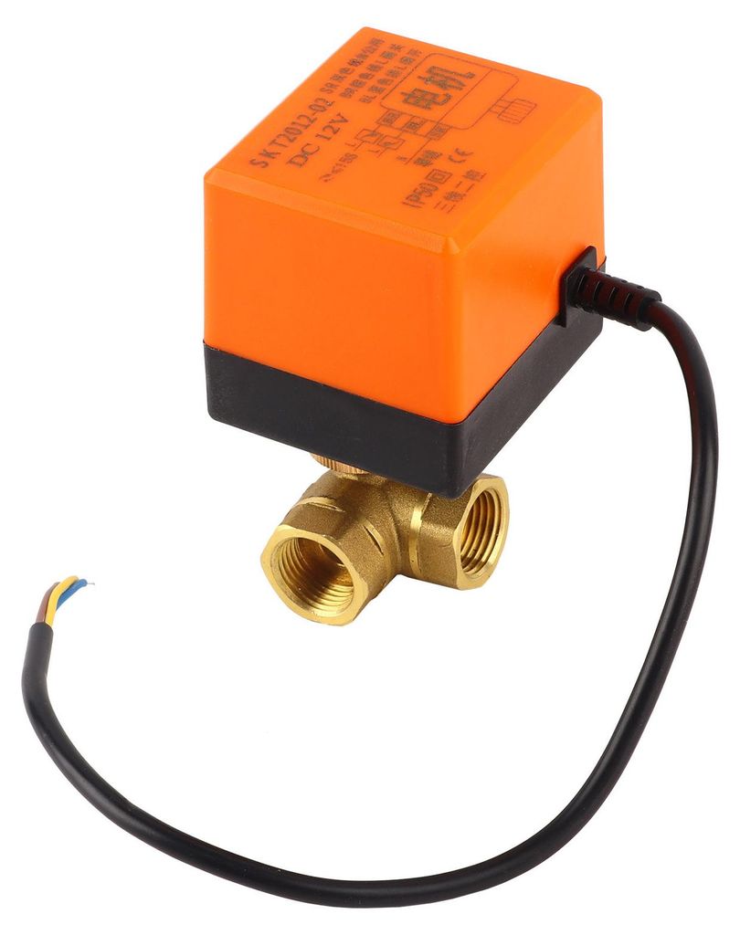 DN15 G1/2 Messing 3-Wege motorisiertes elektrisches Kugelventil für Klimaanlage DC12V