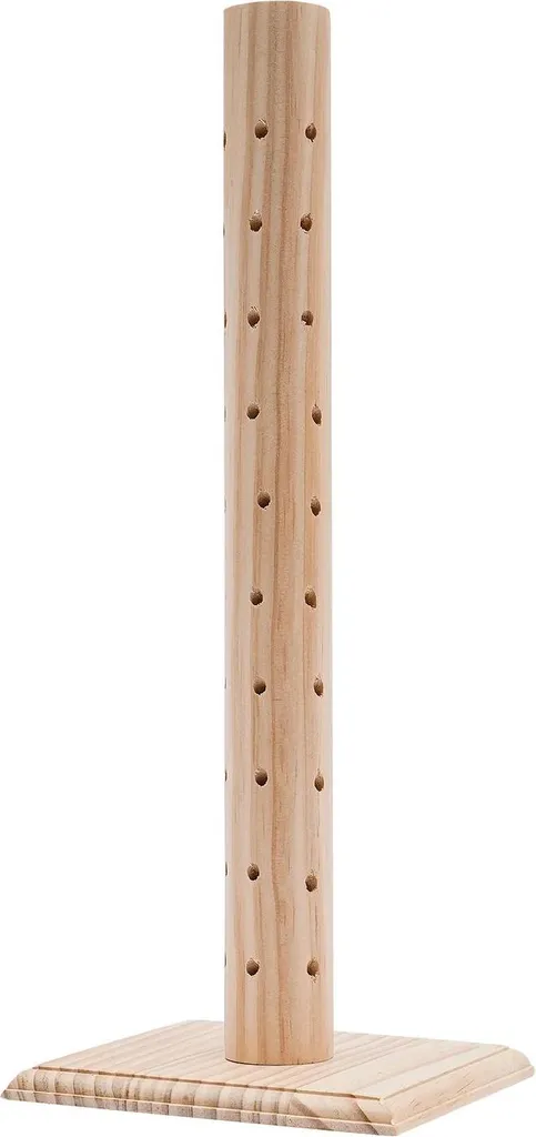 Support sucettes bois 61 trous jaune clair 40cm grande capacité de fête