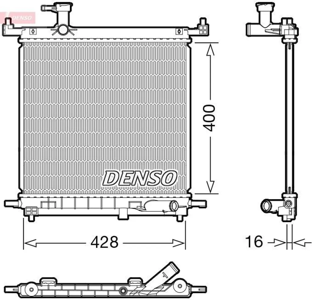 Radiateur moteur DENSO DRM46072 pour Micra IV K13 - Réf OE 214101HC1A