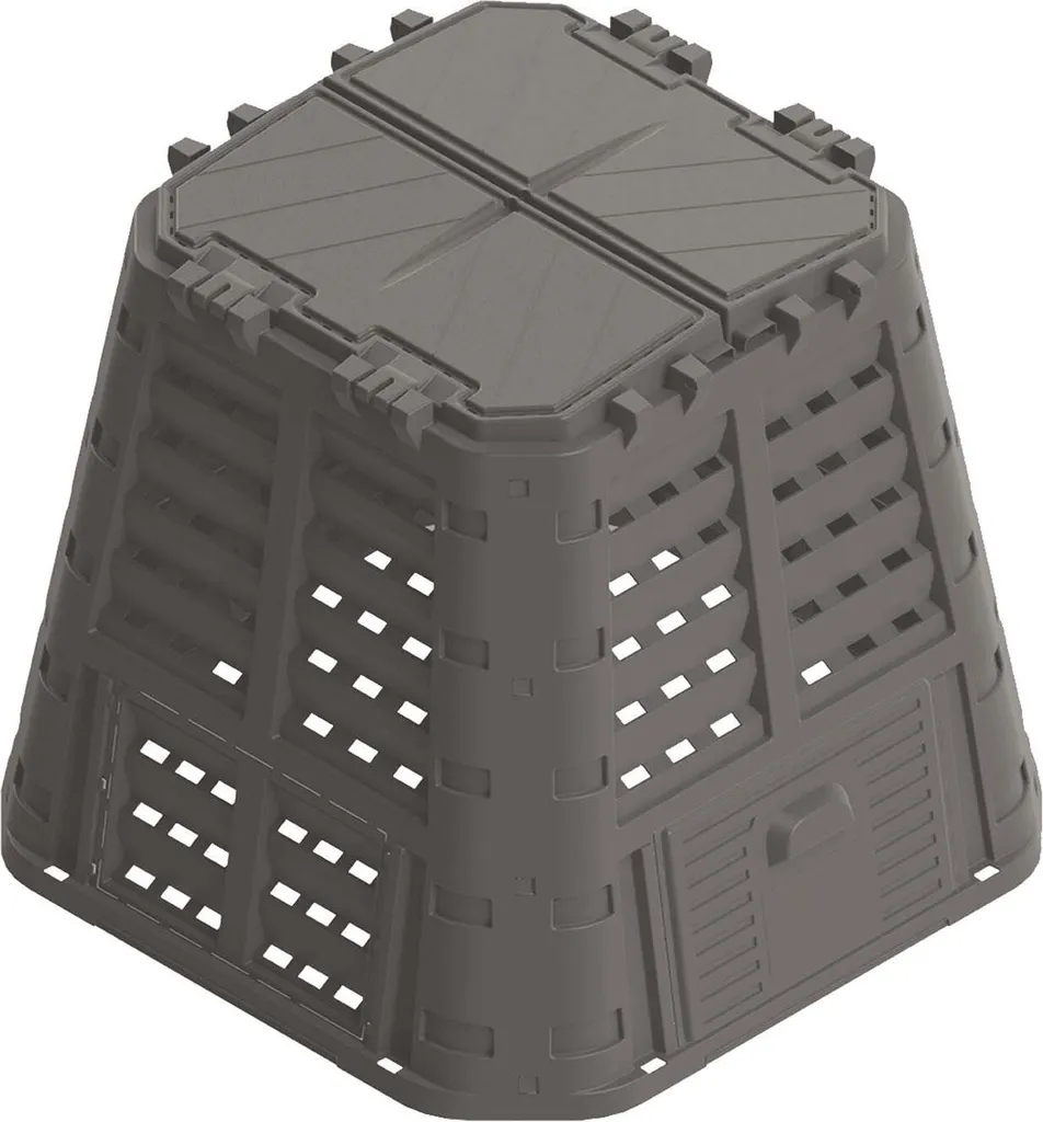 Composteur de jardin noir 420 L Brixo Ecobox - Bac à compost robuste