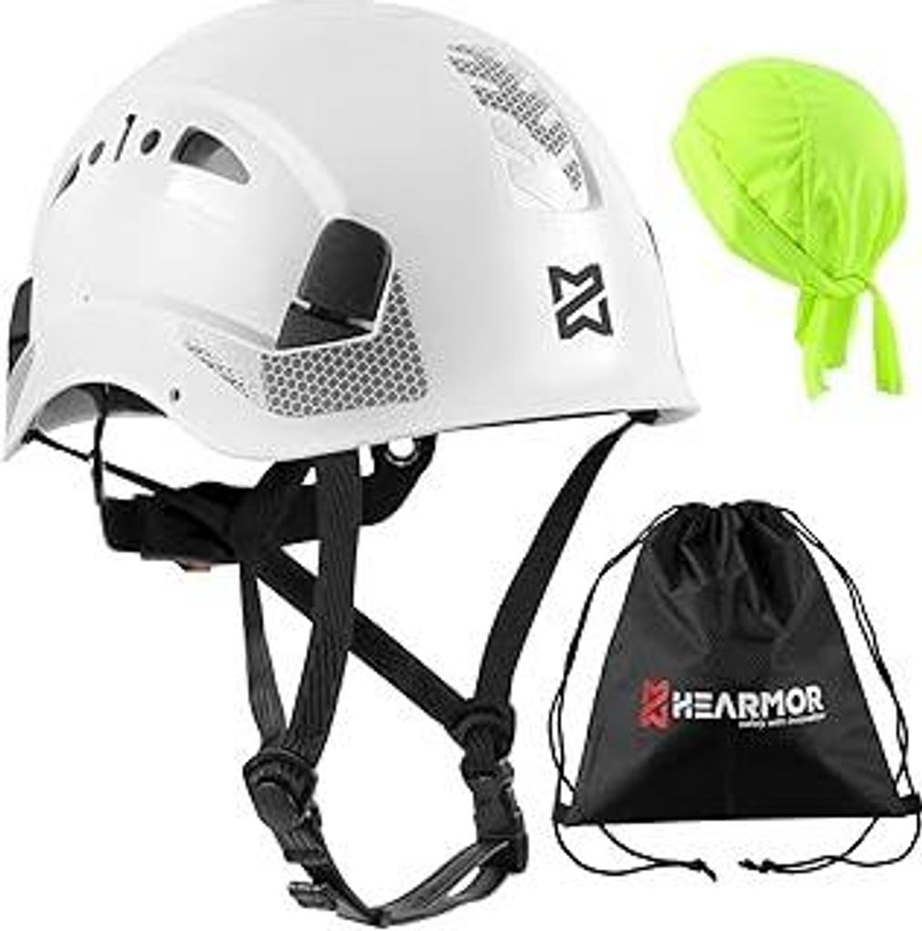 HEARMOR Höhenarbeiten Industriehelm Erwachsene Bauhelm ABS Schutzhelm EN12492 Bestanden EN397 Stoßdämpfung und Eindringfestigkeit Test Bauarbeit...
