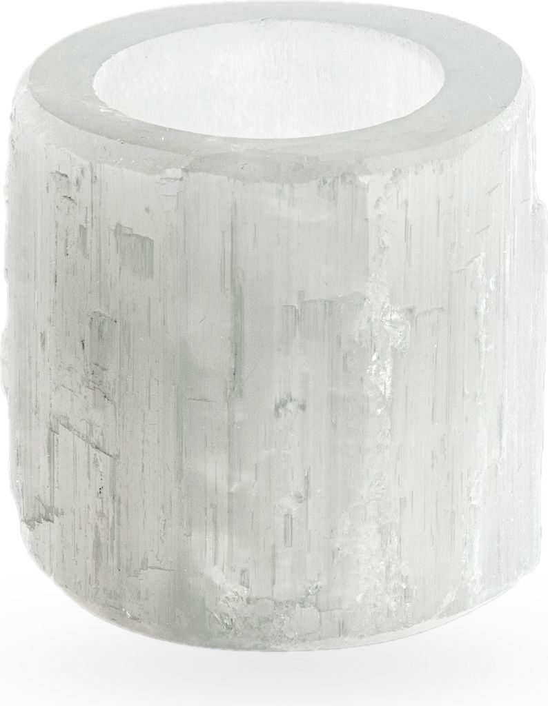 Natürliche Selenit Kerzenhalter 6x6cm Edelstein Leuchter Produktbild 