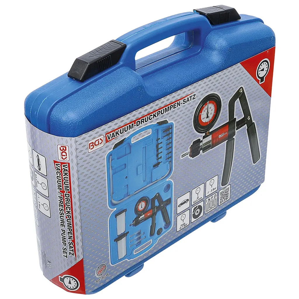 Testeur de dépression et pression BGS 8038 avec manomètre et accessoires