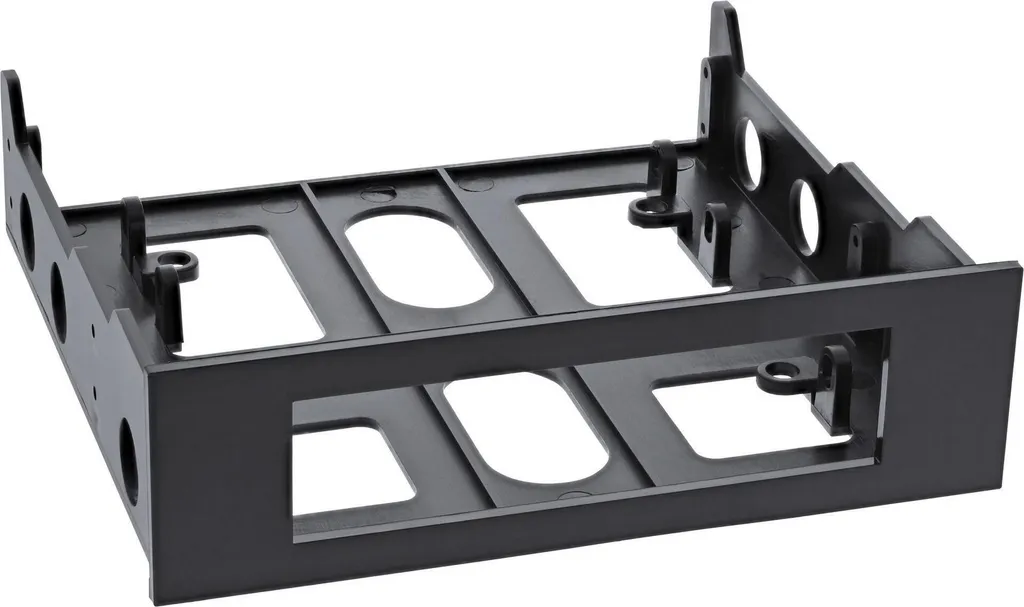 Fixer un lecteur 3.5" dans une baie PC : Cadre de montage InLine noir et vis