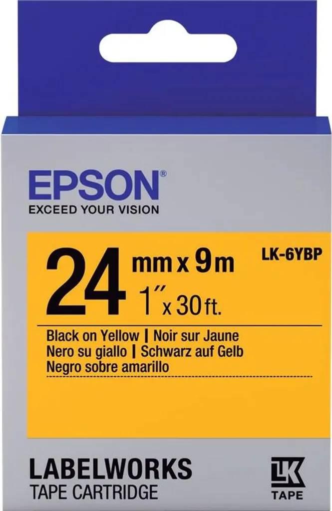 Epson LK-6YBP Nastro Etichette Giallo 24mm | Casa e Hobby