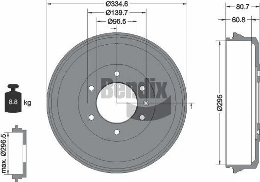Tambour de Frein Renforcé BENDIX BDM1120 - Résistance Thermique Haute