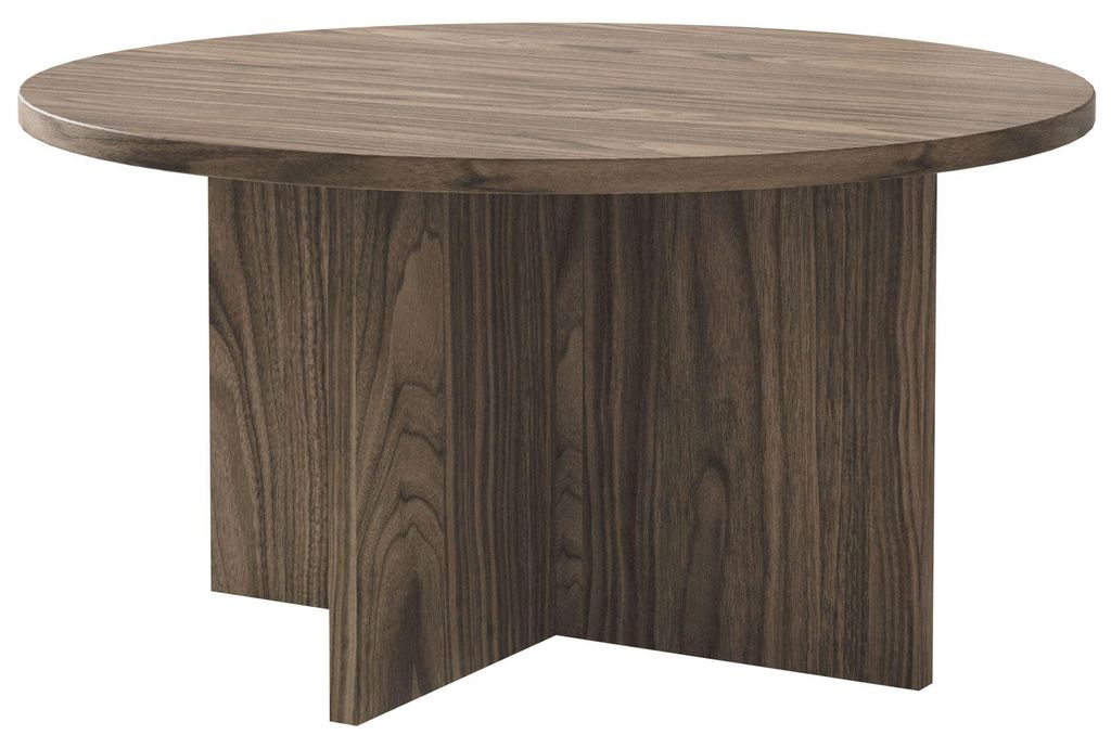Selsey Ovo - Couchtisch rund 76x76 cm Holzoptik Nussbaum Produktbild 