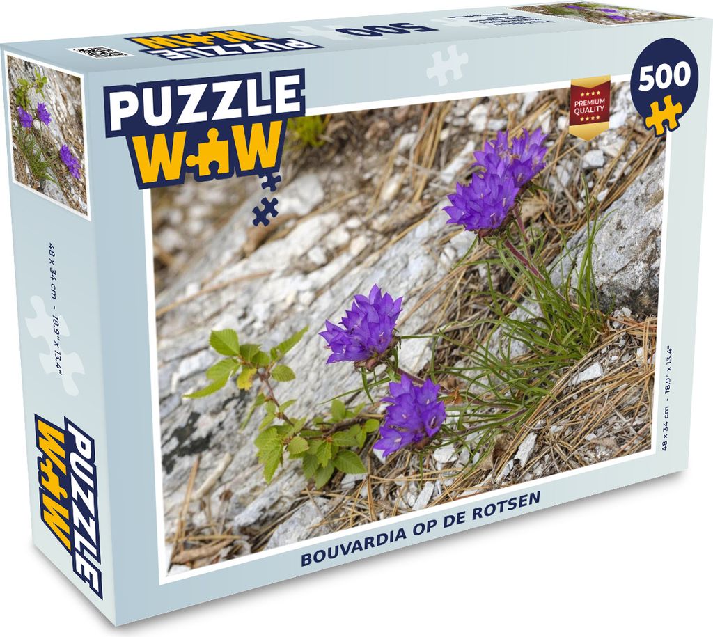 MuchoWow Puzzle 500 Teile Bouvardia auf den Felsen - 500 Teile - Kinder - Selberbauen - Puzzlespiele