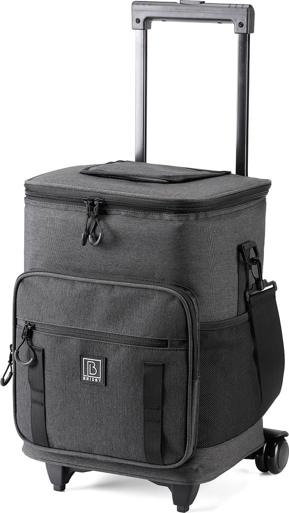 Brisby Cool Bag Trolley mit Teleskopgriff und Rädern - Dunkelgrau - 32 Liter