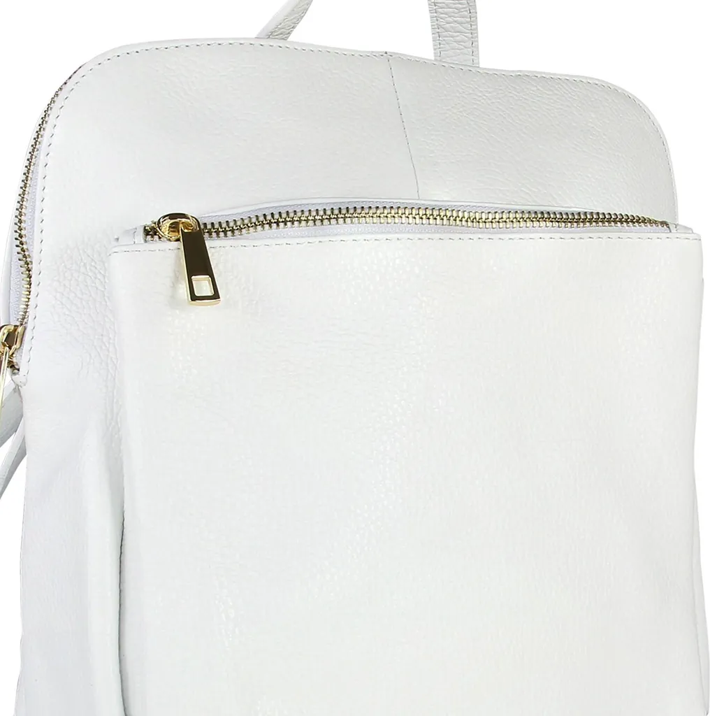 Libérez vos mains avec le sac à dos cuir blanc Toscanto compact