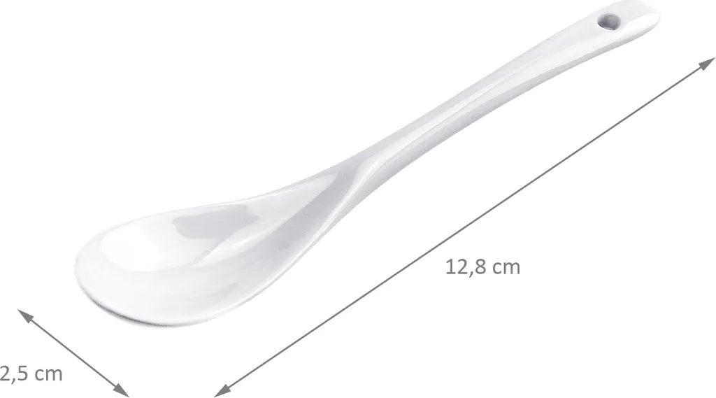 Cucchiai Uova Porcellana HIT Trading 12.5cm - Set Gastronomico 6 Pezzi - 3