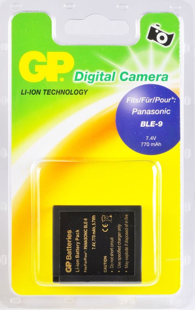 GP Li-Ion Akku für Panasonic DMW-BLE9 DMW-BLE9E Lumix GF3 Produktbild 