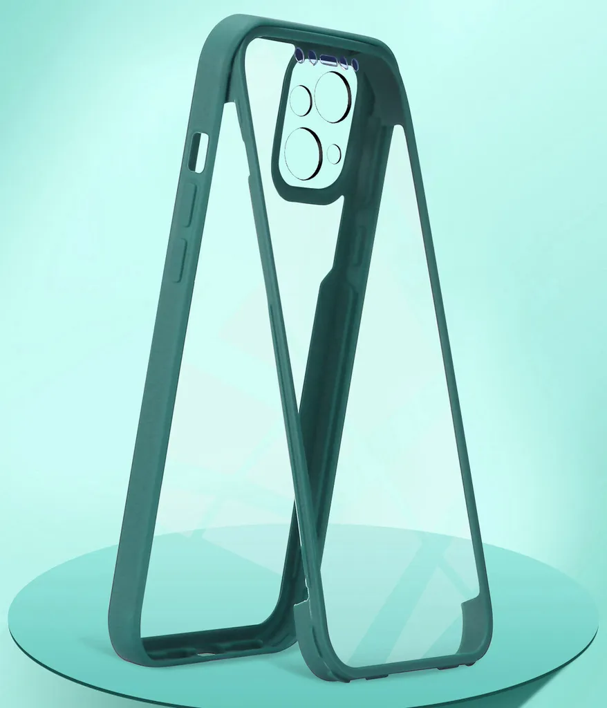 custodia protettiva per iPhone 13, protezione dello schermo incorporata Custodia per telefono cellulare con protezione completa a 360 gradi per iPhone 13 Rosa - 5