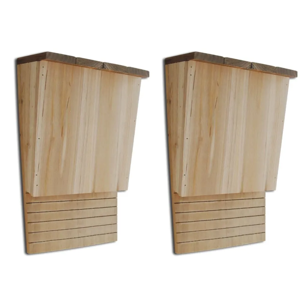 Gîte chauves-souris lot de 2 - Abri en bois 22x34cm avec rainures d'appui