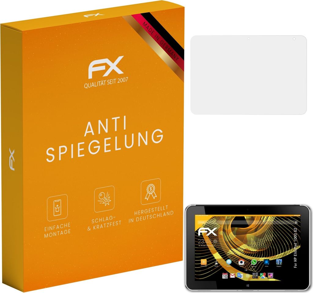 atFoliX FX-Antireflex 2x Schutzfolie kompatibel mit HP ElitePad 1000 G2 Displayfolie