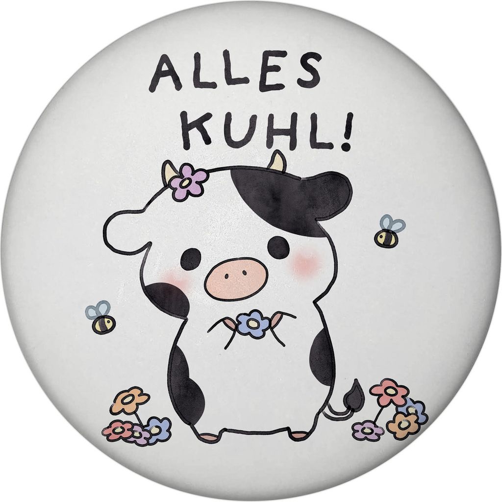 Kuh Magnet rund mit Spruch Alles Kuhl