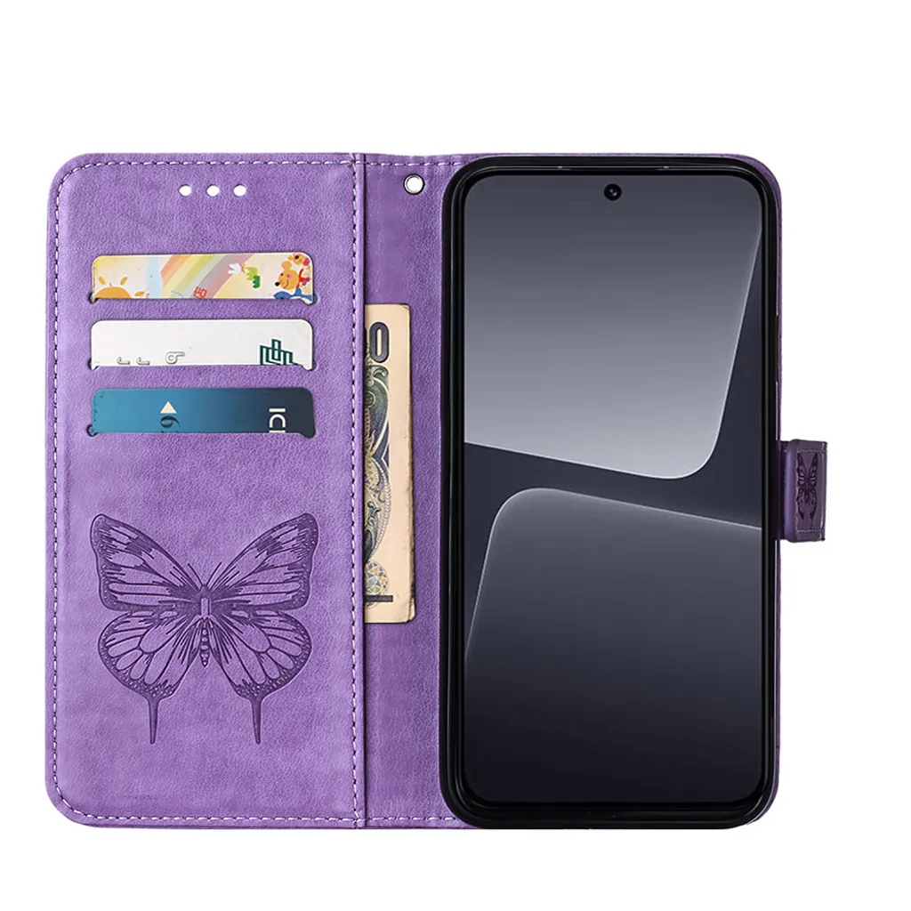 Regalo Ideale: Custodia Xiaomi 13 Pro Farfalla Viola con Supporto - 4