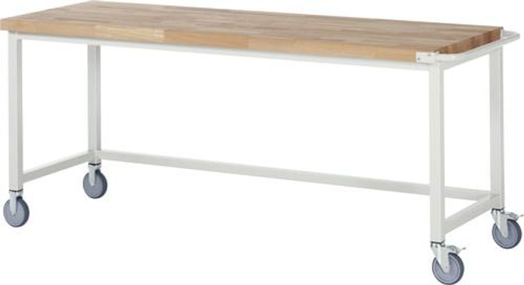 Mobiler Arbeitstisch - Werkbank - höhenverstellbar 880 - 1.080 mm - 2.000 x 700 mm (HxBxT) - Traglast 450 kg - Buche