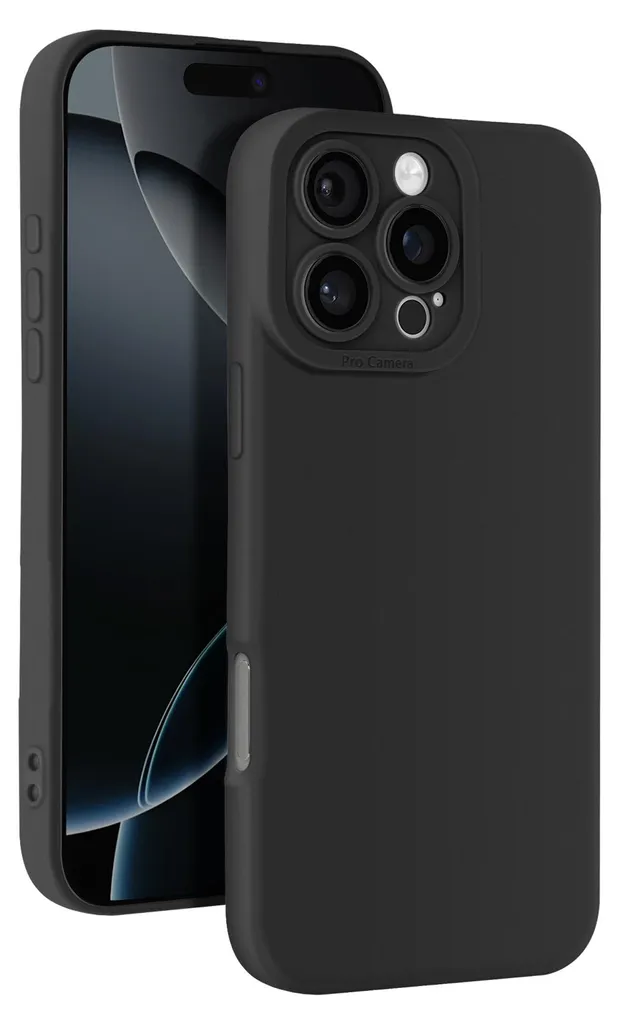 Custodia Avizar iPhone 16 Pro Max Silicone Nero - Protezione Fotocamera