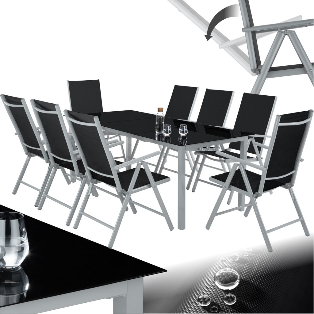tectake® Aluminium Sitzgruppe 8+1 Produktbild 