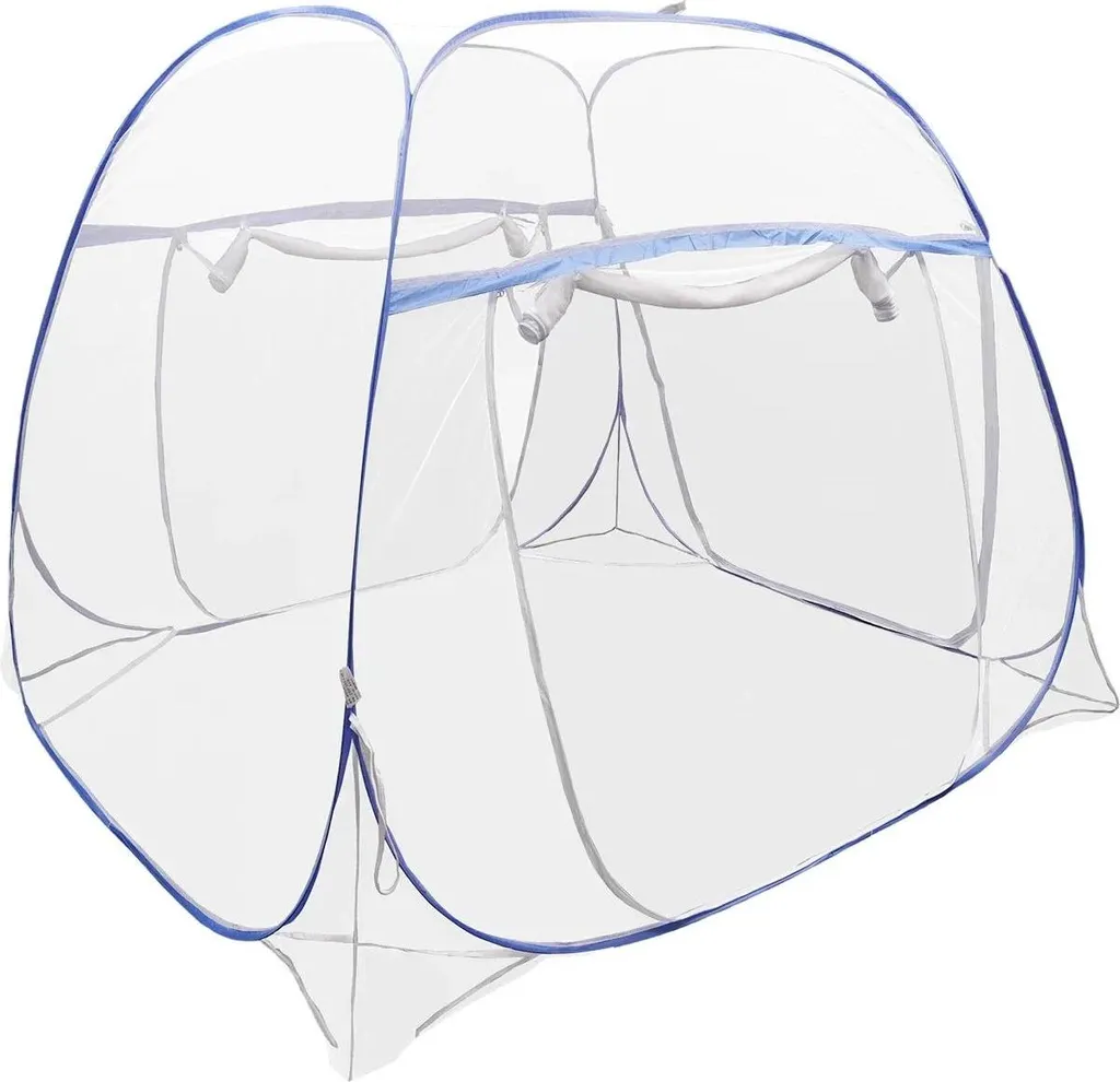 Moustiquaire de lit sans perçage contre insectes pliable avec double zip