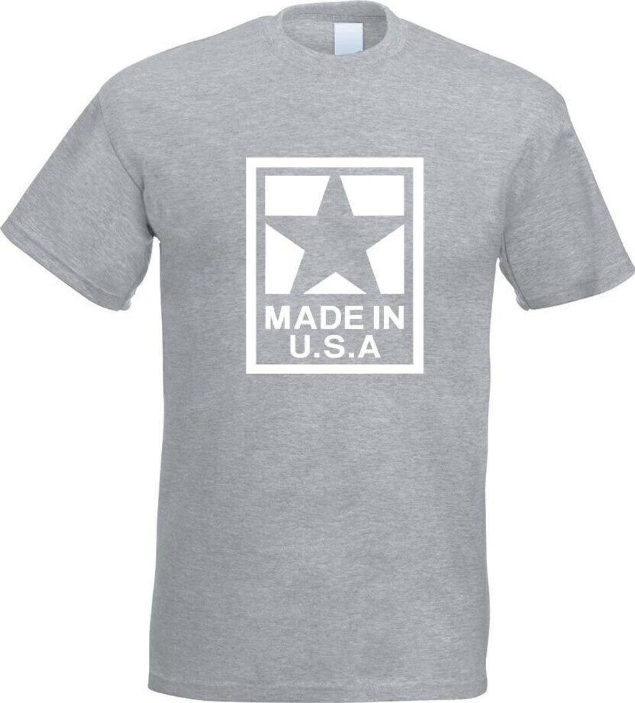 Kiwistar - T-Shirt - Graumeliert - USA Amerika Motiv Bedruckt Funshirt Design Print - mit Motiv Bedruckt - Funshirt Design - Sport - Freizeit - He...
