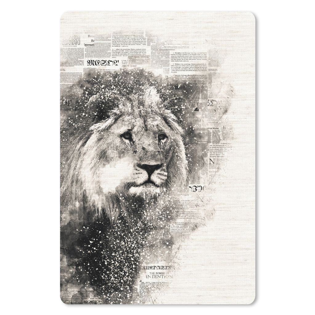 MuchoWow Mauspad Mousepad Löwe - Zeitung - Rauch 40x60 cm - Mousepads - Maus Mat - Pad - Mausunterlage - Schreibtisch Accesoire