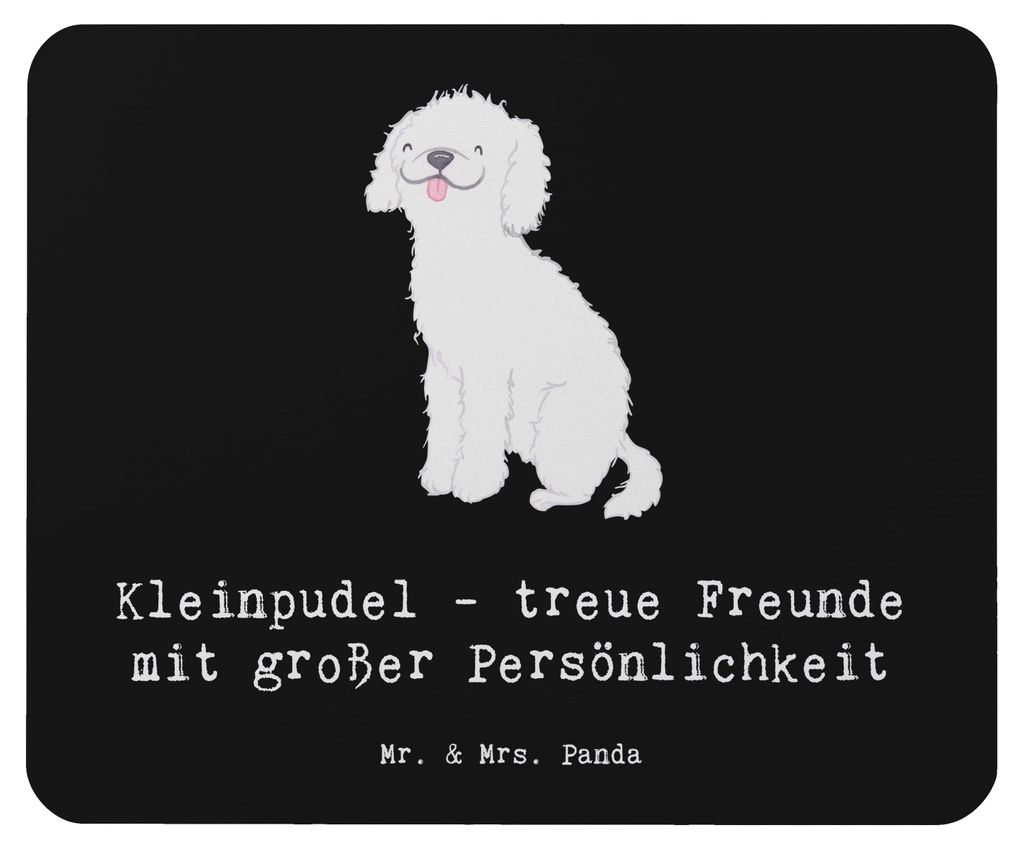Mr. & Mrs. Panda Mauspad Kleinpudel Freunde - Schwarz - Geschenk, Hunderassen Charakter, Mouse Pad, Mousepad, pc, intelligente Hunde, liebevoller H...