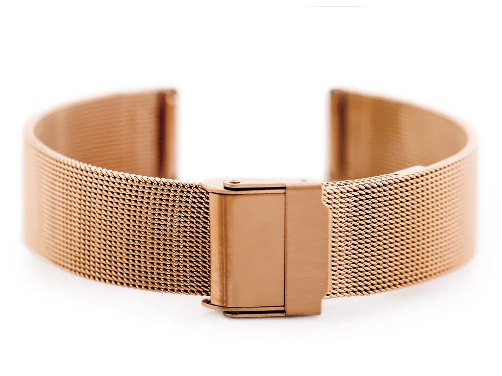 Bracelet Pacific 04E en maille milanaise rose gold de 18mm