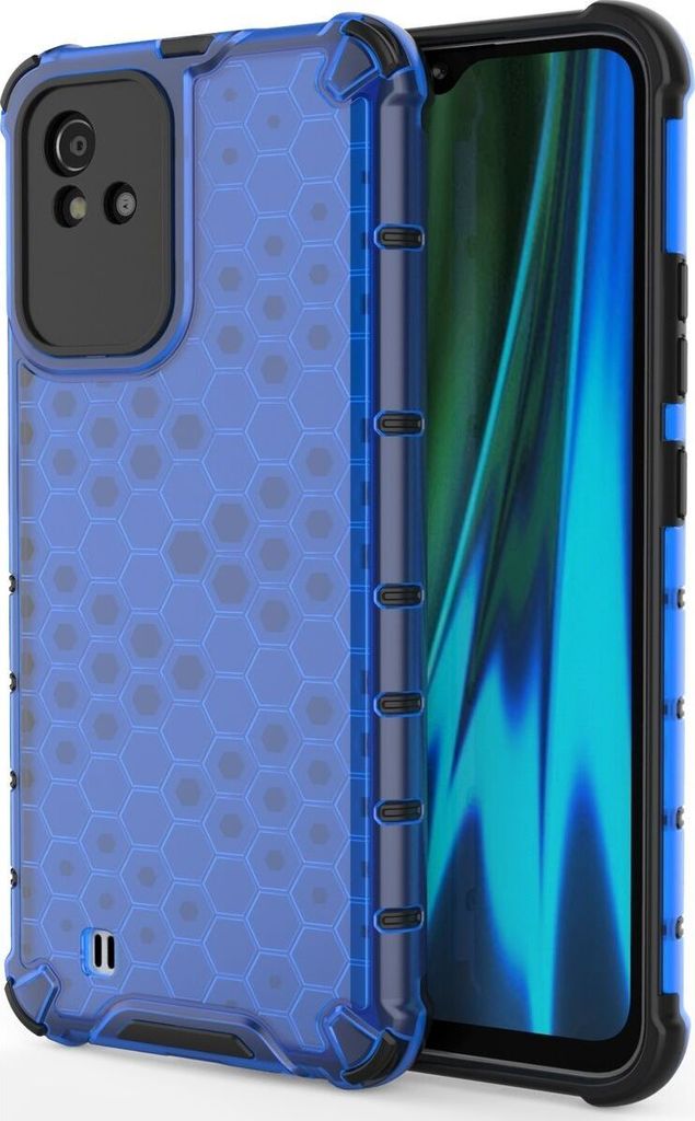 Mobigear Honeycomb Realme Narzo 50 4G Hülle Hardcase Backcover Stoßfest - Blau