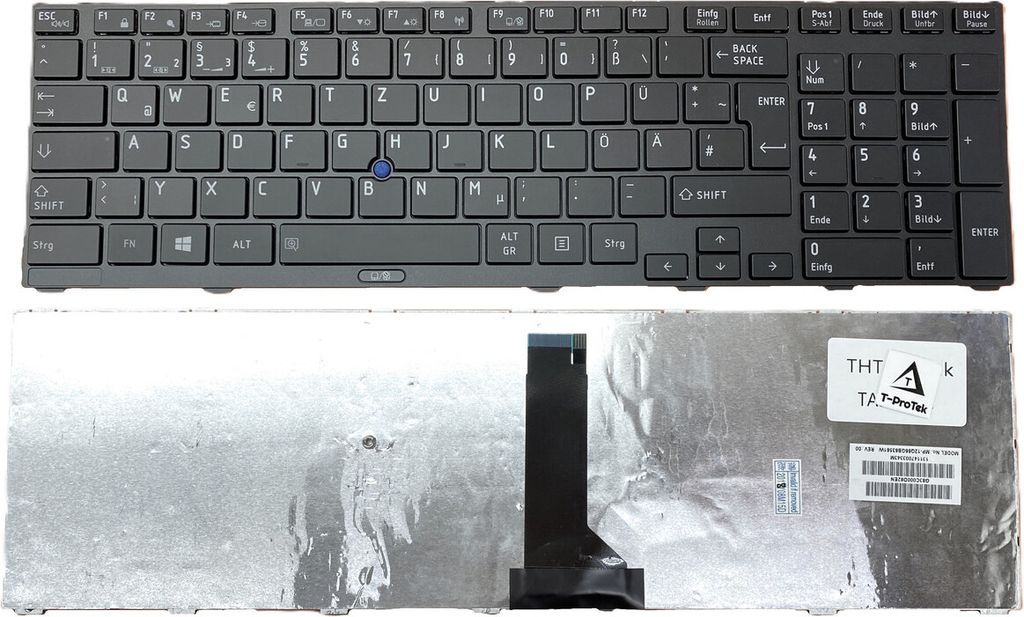 DEUTSCHE - Tastatur schwarz mit Maus-Stick kompatibel für Toshiba Tecra R960