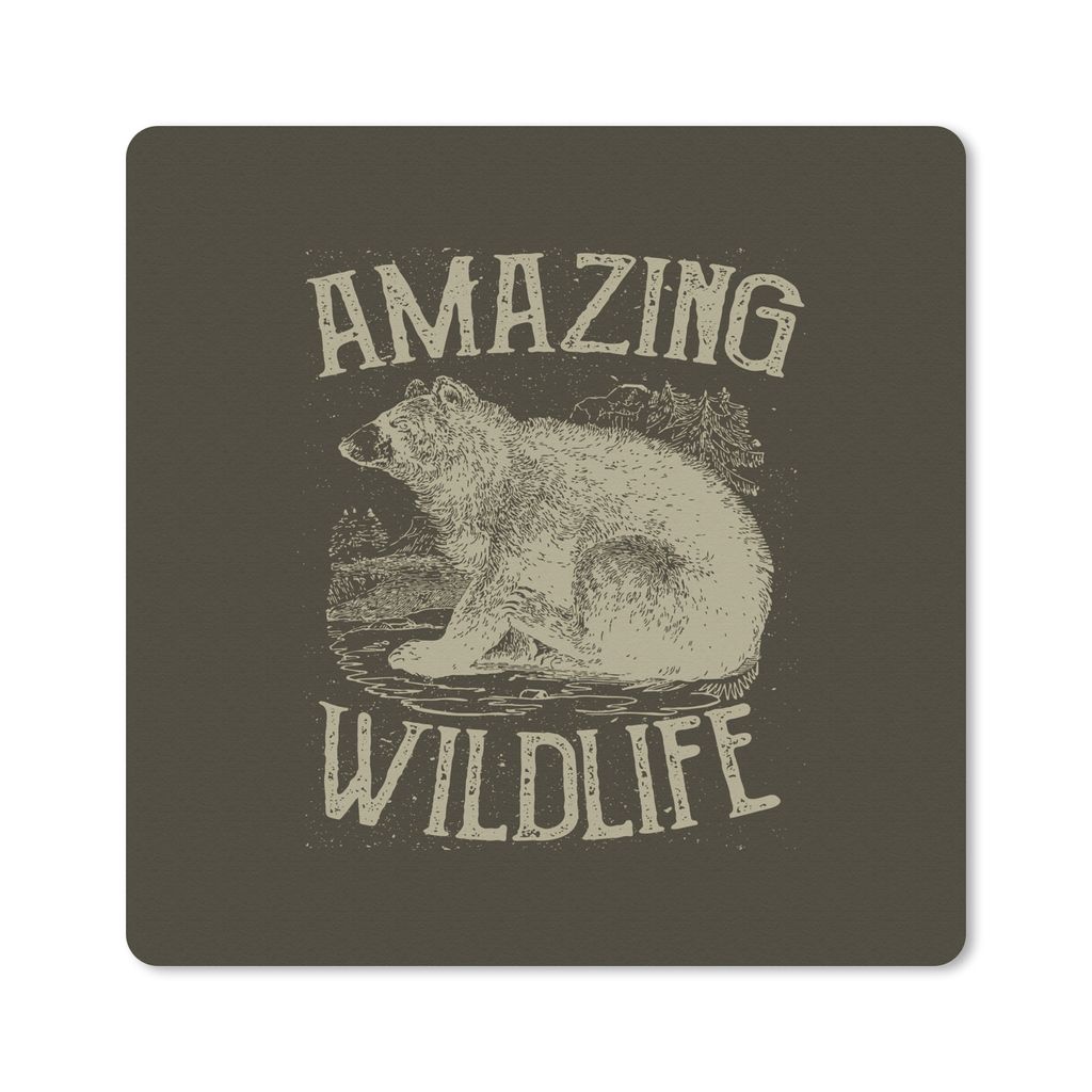 MuchoWow® Mauspad Mousepad Jahrgang - Bär - Natur 30x30 cm Produktbild 