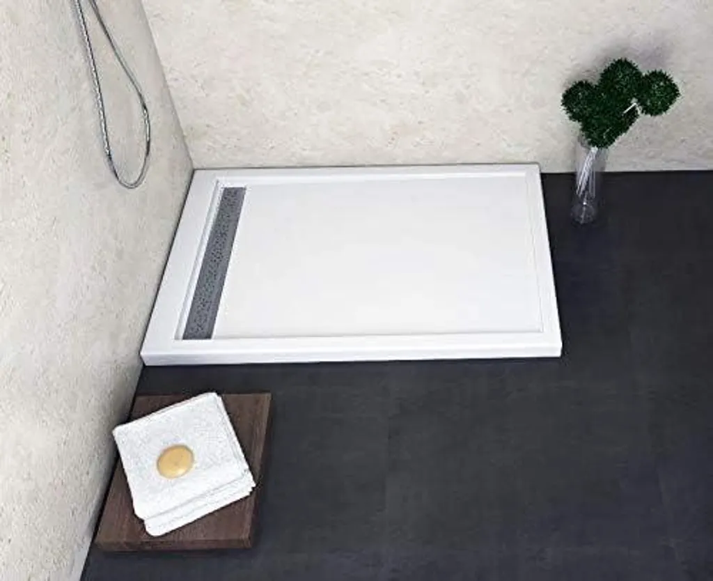Bac à douche rectangulaire 100x80 cm extra-plat avec kit d'évacuation