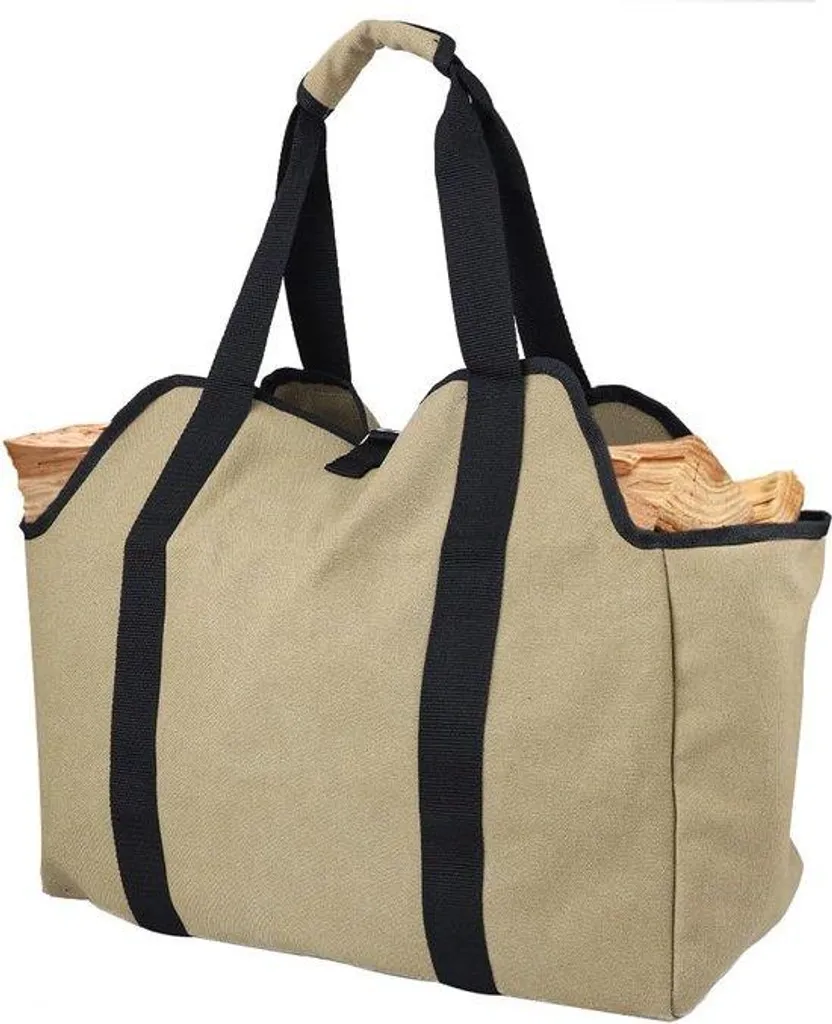 Panier porte-bûches marron en bois de chauffage 47cm - Rangement salon