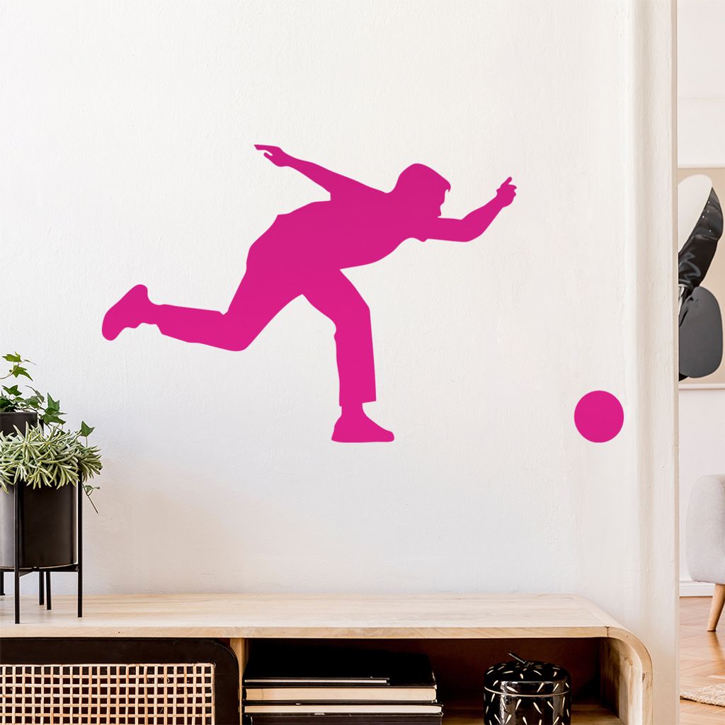 Bowling Kegeln Figur Spieler Wandtattoo Wandaufkleber Wall Sticker - Dekoration, Küche, Wohnzimmer, Schlafzimmer, Badezimmer