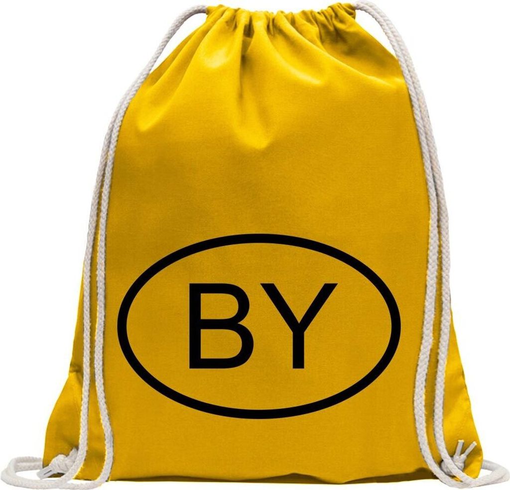 Kiwistar - Turnbeutel - gelb - Weißrussland BY - Fun Rucksack Sport Beutel Gymsack Baumwolle mit Ziehgurt