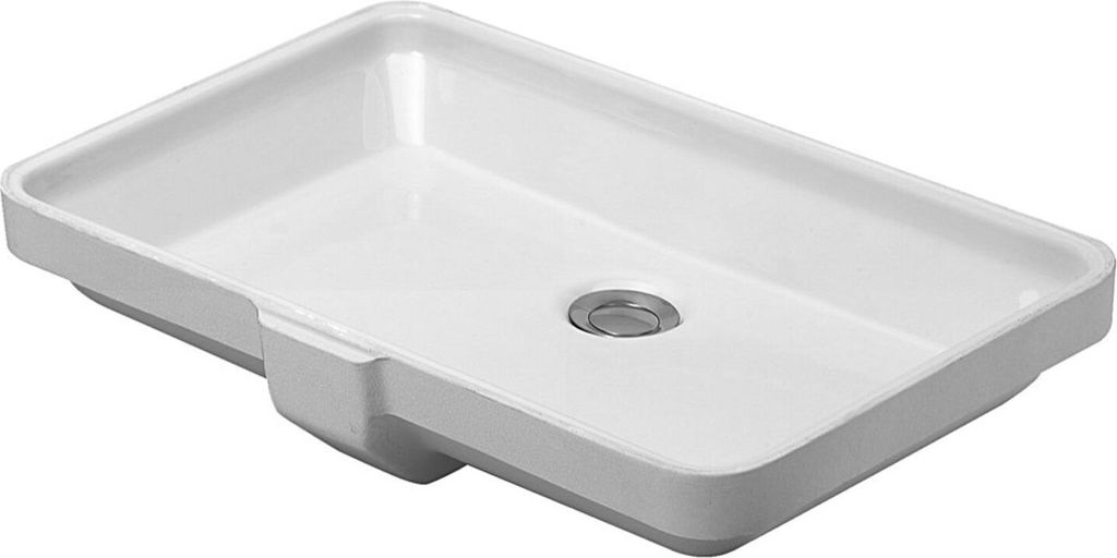 Duravit Einbauwaschtisch 2ND FLOOR mit Überlauf, ohne Hahnlochbank, 525 x 350 mm, ohne Hahnloch Innenbecken weiß