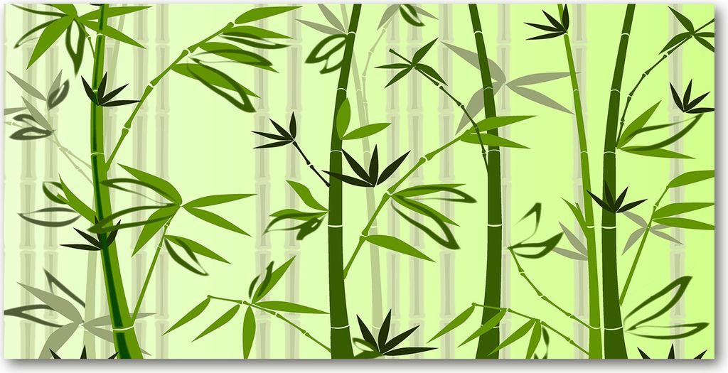 Tulup Leinwandbild - 120x60 cm - Wandkunst - Drucke auf Leinwand - Leinwanddruck - Blumen & Pflanzen - Grün - Bambus
