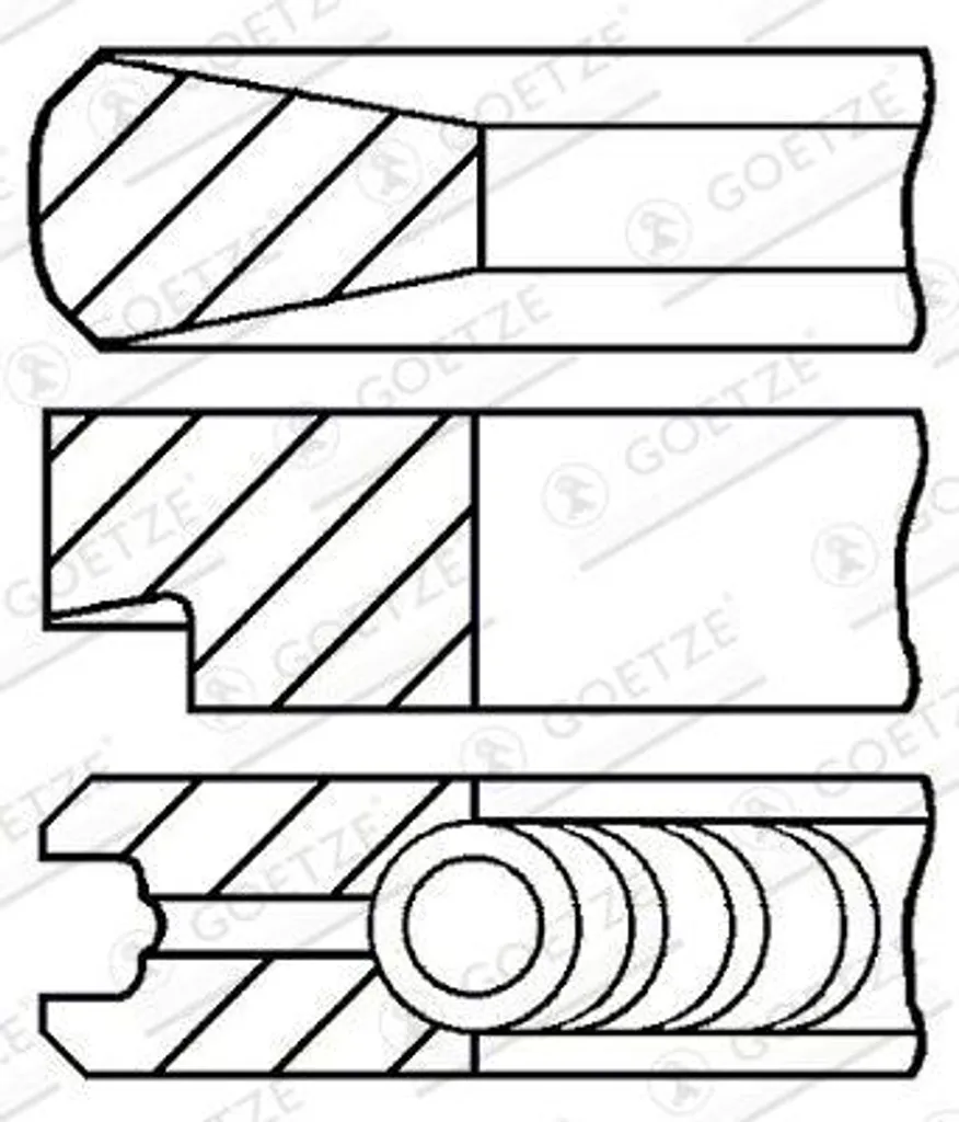 Kit segments de piston pour réparation moteur Classe G, Saxo et Jetta